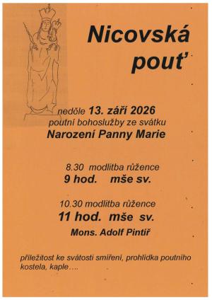 Nicovská pouť - 1°3.9.2026
